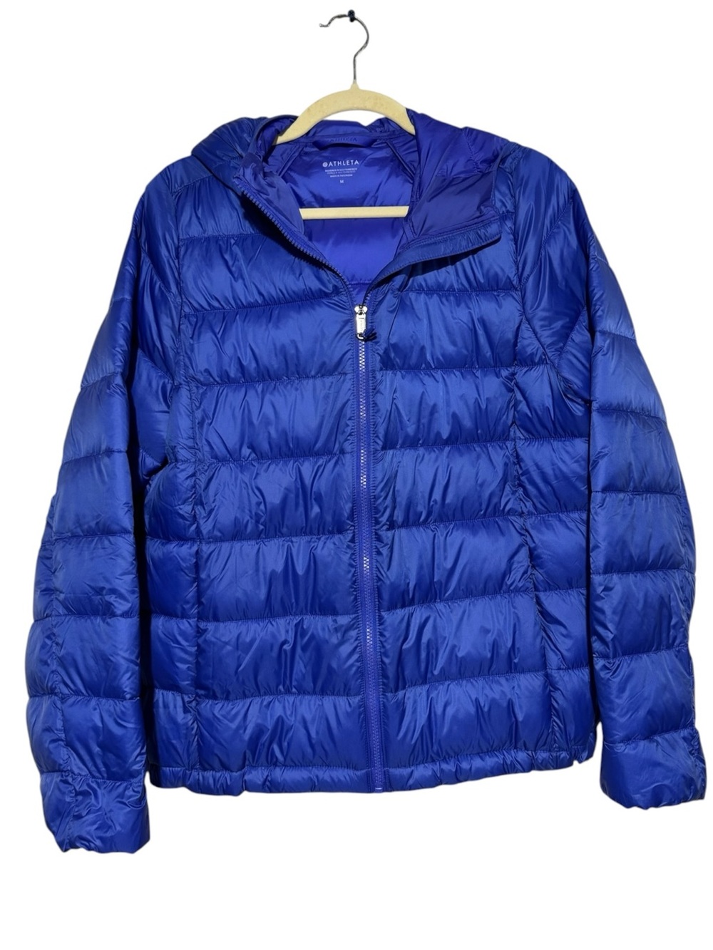 Athleta NEW Aire Puffer Jacket Women Size Medium Borealis Blue Purple